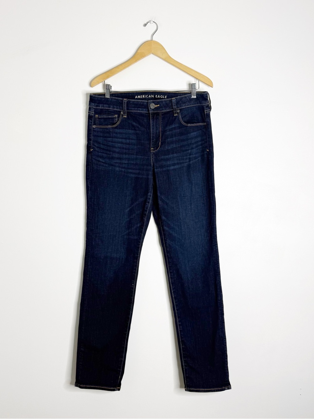 American Eagle Skinny Next Level Stretch Jeans Size 14 Long Dark Wash